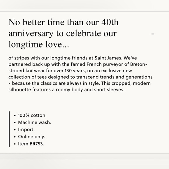 Saint James® X J.Crew cropped boatneck T-shirt- See pics - Picture 2 of 10